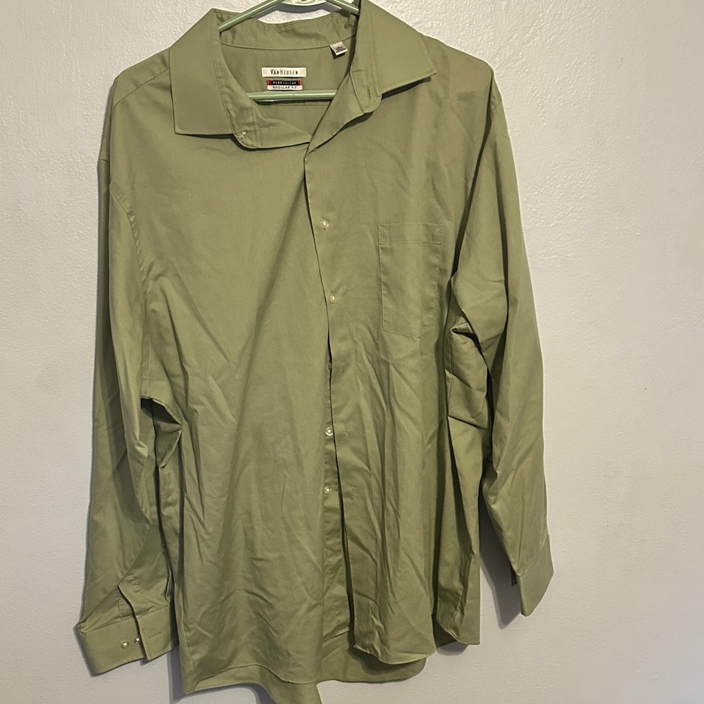 Van Heusen Olive Green Dress Shirt